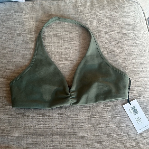 WeWoreWhat Olive Green V Neck Halter Bra - Picture 2 of 4